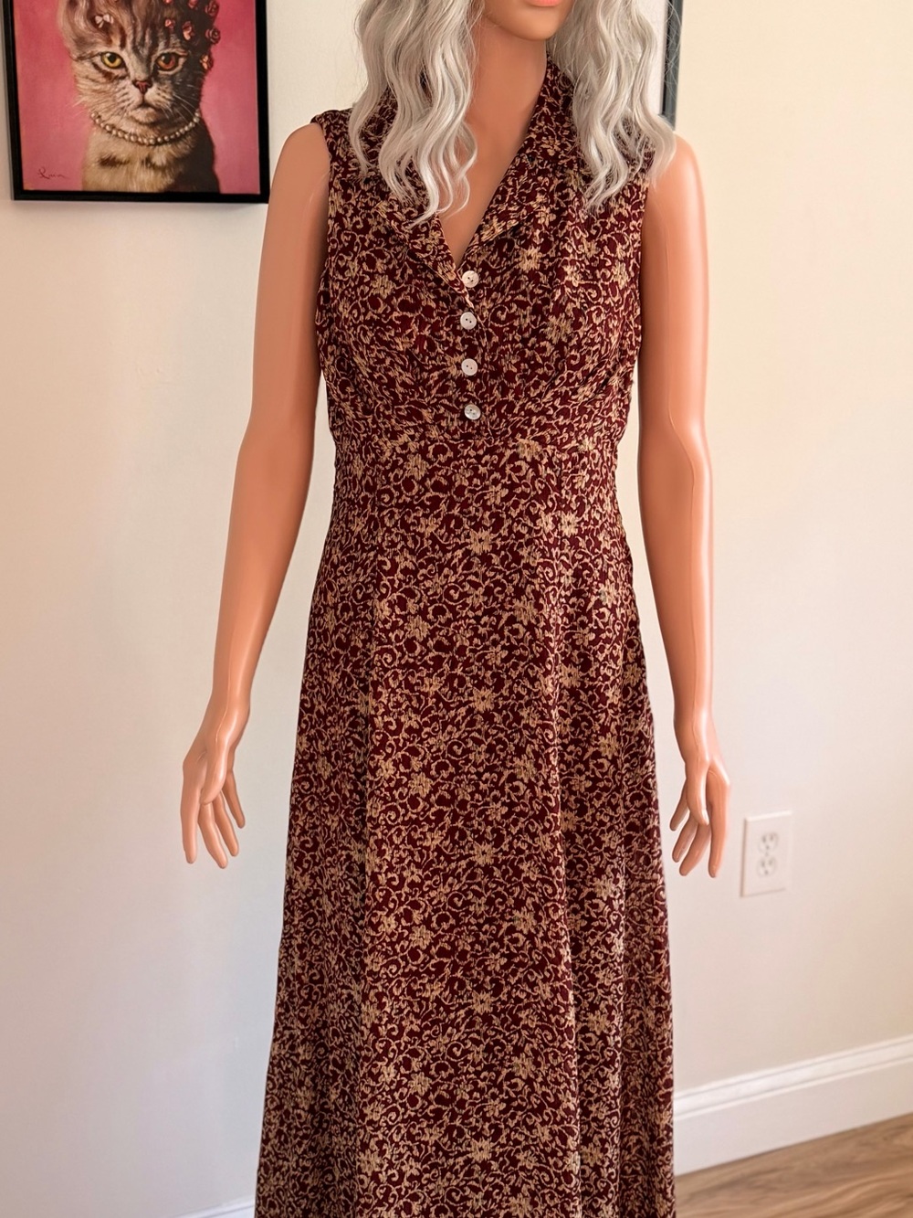 Vintage 90s Cynthia Howie for Maggy Boutique Floral Maxi Dress - Size 4